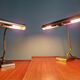 Pair of brass desk/piano lamps, 1950s-60s