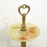 Onyx standing ashtray - gold metal