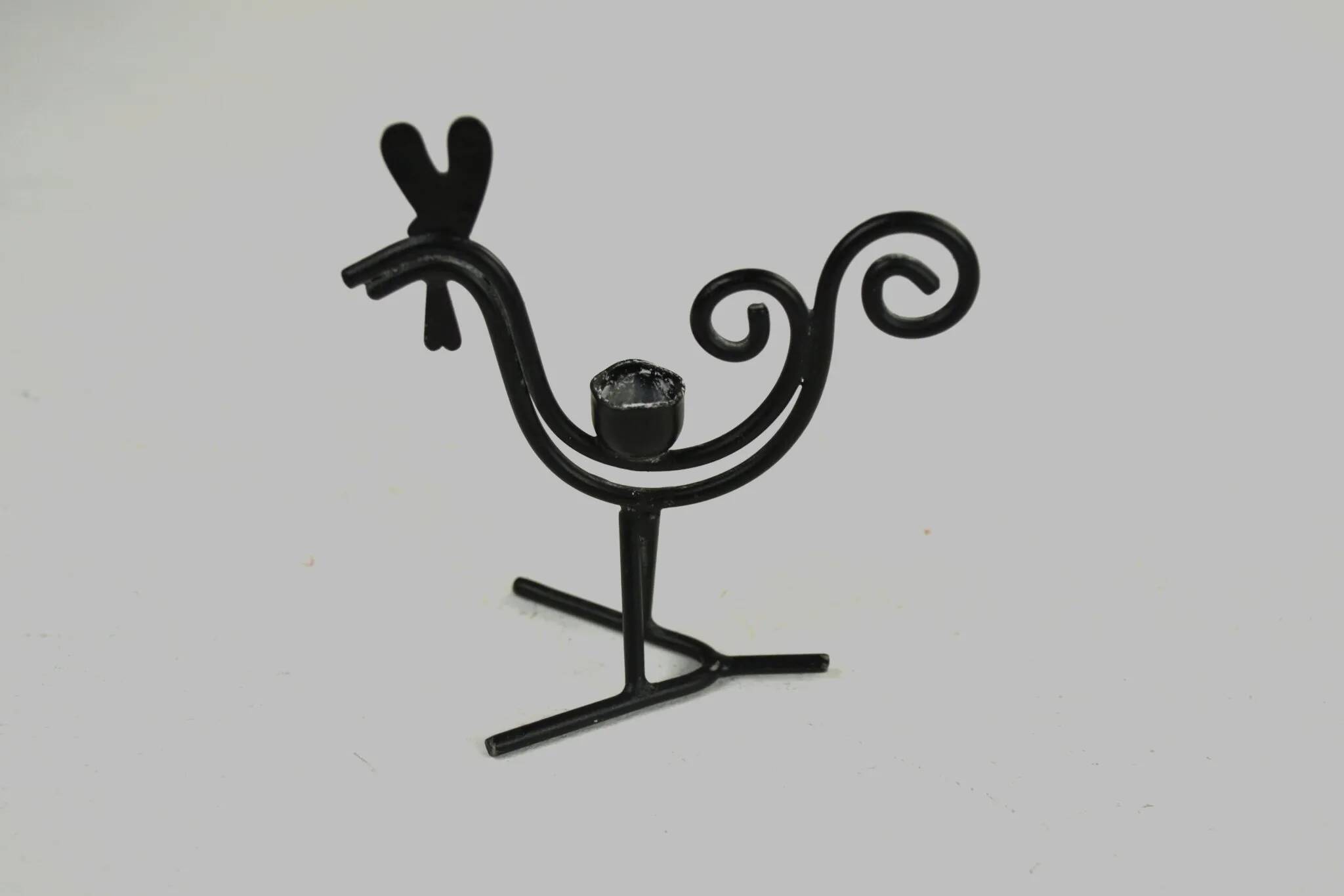 Set of 6 Black Metal Farm Animal Candleholders — Gunnar Ander for Ystad-Metall, Sweden, 1960s