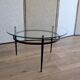 Coffee table attributed to Roger Le Bihan, modernist design in glass and metal.