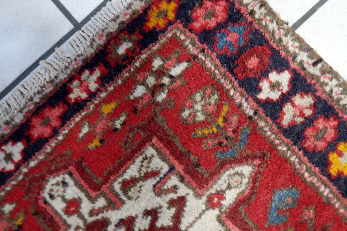 Handmade antique Persian Karajeh rug 2.2' x 4.1' (68cm x 126cm) 1930s - 1C1155