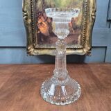Large antique molded glass candlestick