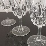 Set de 4 verres à pied à eau en cristal ciselé vintage