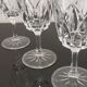 Set de 4 verres à pied à eau en cristal ciselé vintage
