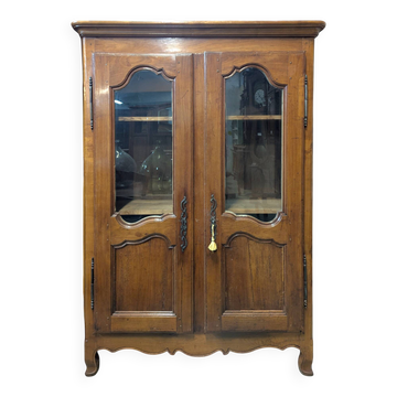 Louis XV style walnut display cabinet