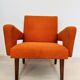 Fauteuil en tissu orange, Allemagne 1960