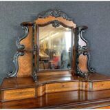 Commode secrétaire a psyché époque napoléon iii en marquèterie de palissandre