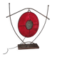 Brutalist metal and red lamp