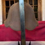 Vintage wrought iron burlap table lamp