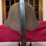 Lampe à poser fer forgé  toile de jute vintage