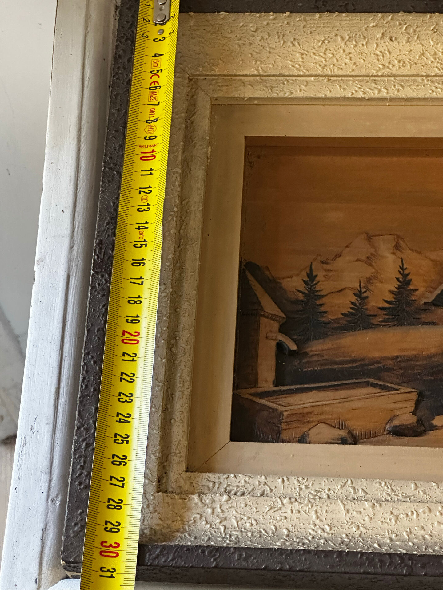 Pyrographed Alpine Table - Mid-Century Folk Art - Chalet Atmosphere