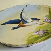 Antique decorative plate in porcelain – flying duck design