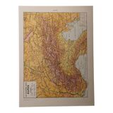 Original lithograph on the Alps
