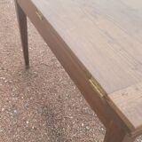Rustic farm table called "Portefeuille" in solid oak 19th - 1m48x1m08