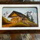 Carved and painted wooden Alpine panel signed 18 / 26 cm