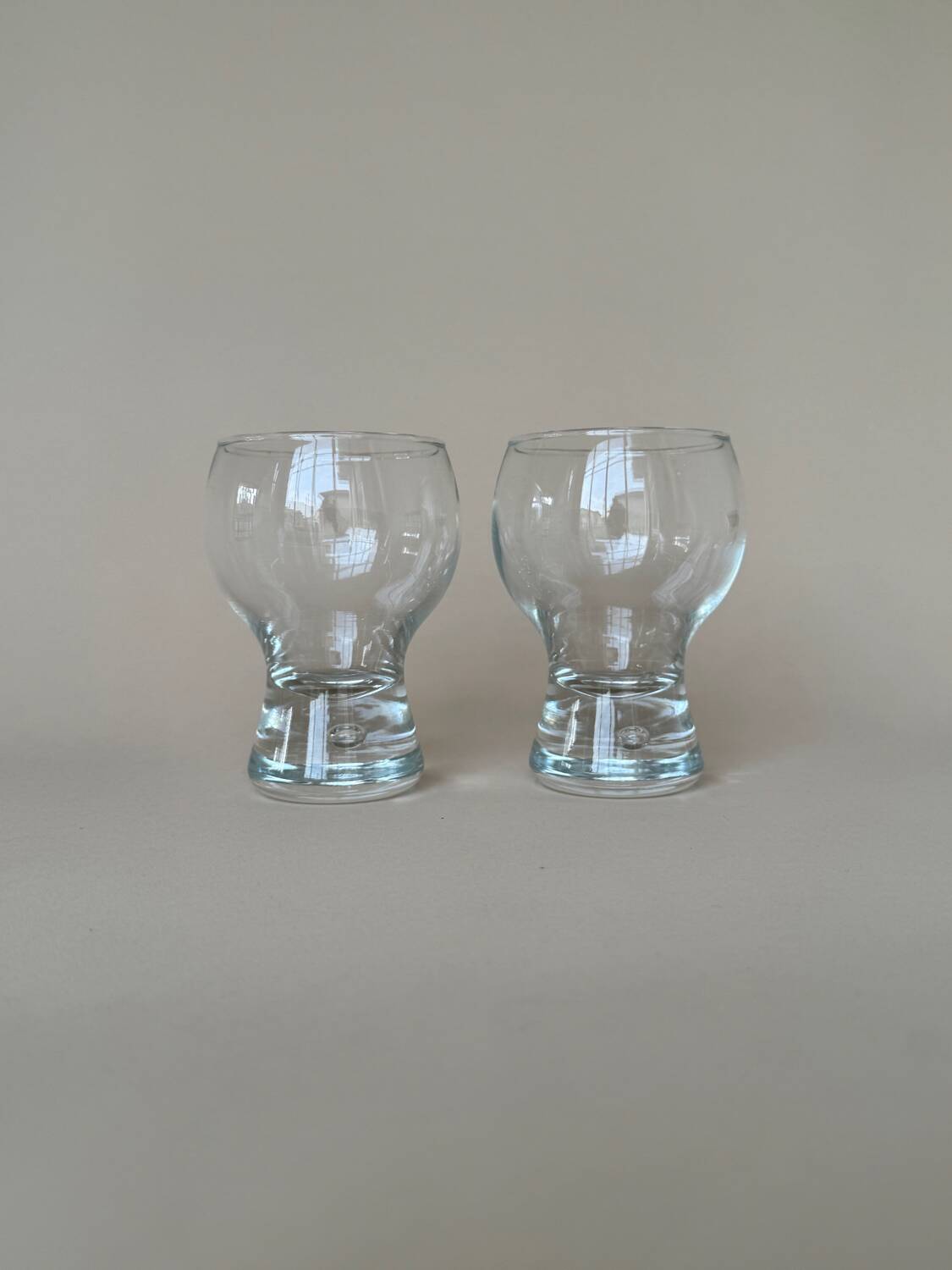 Vintage Set Of 2 Modernist Glass by Goran Warff for Kosta Boda