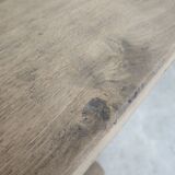 Large 19th century elm monastery table with solid top