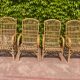 Series of 4 rattan armchairs from the 70s from the Netherlands