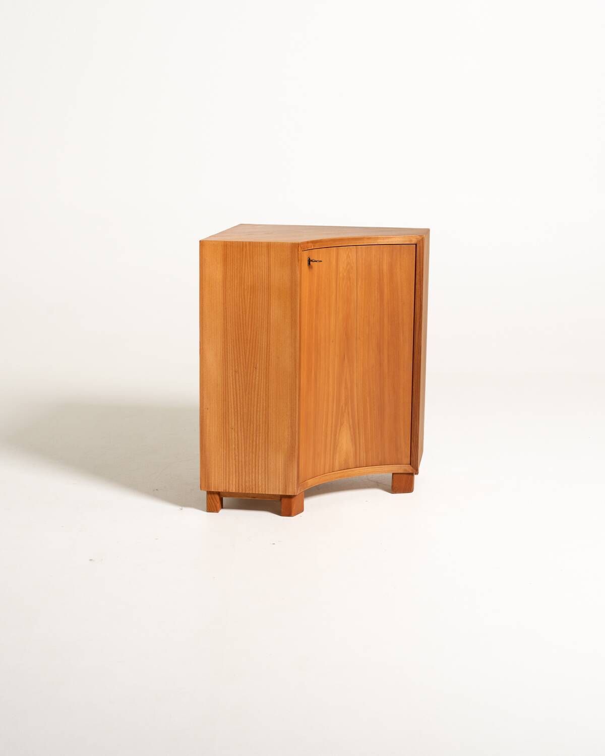 Scandinavian Elm Corner Cabinet, Mid-Century