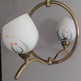brass chandelier in the shape of a perch from the 50s/60s