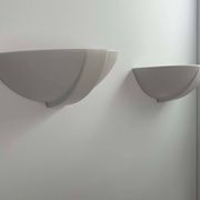 Pair of vintage matte white porcelain wall lights, France 1970.