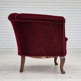 1960s, Danish lounge chair, furniture velour, beech wood legs, original condition.