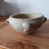 Flower pot with 4-coves in white terracotta