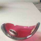 Val St-Lambert crystal pocket emptier design. In ruby red crystal. With label. Dim 17.5 x 13.5 xm