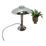 Lampe chromée avec détails en verre, lampe tafel