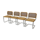 Suite of 4 vintage Chairs model Cesca designed by Marcel Breuer Design