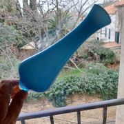 Soliflore en opaline bleu opalescente vintage