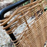 Raoul Guys vintage wicker magazine holder