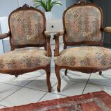 Pair of Louis XV rocaille armchairs