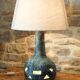 Large ceramic lamp base with dual lighting
