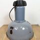 Industrial Grey Enamel Bauhaus Pendant Lamp, 1930s