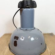 Industrial Grey Enamel Bauhaus Pendant Lamp, 1930s