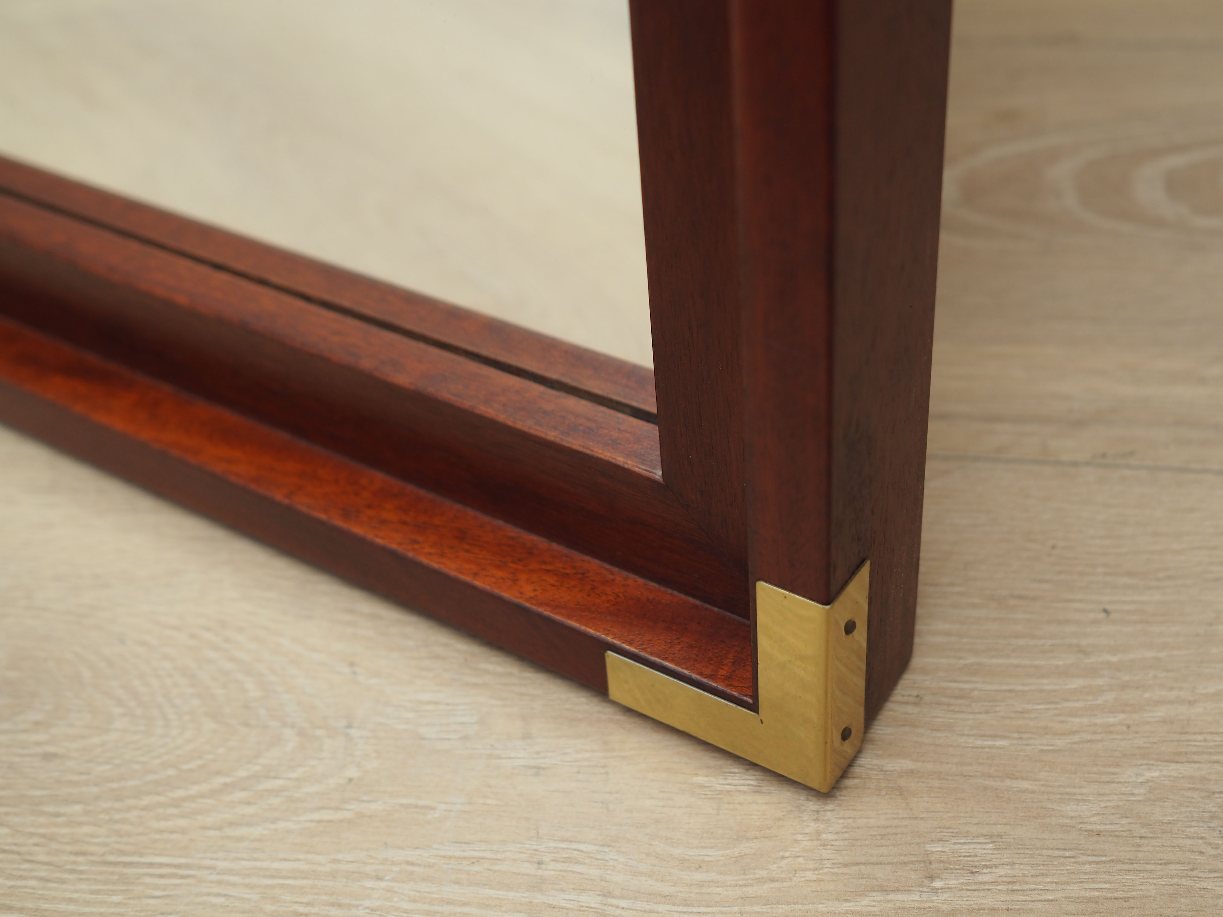 Mahogany-framed mirror, Danish design, 1970s, production: Denmark