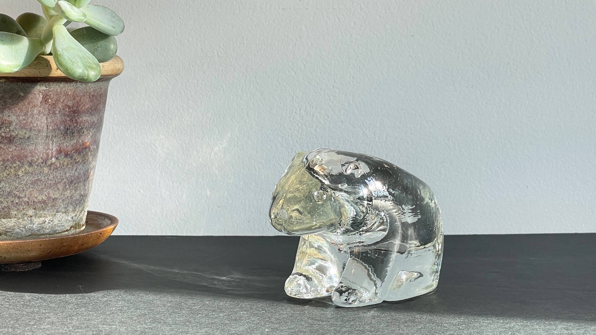 Semi-crystal candle holder Polar BEAR Shape Vintage