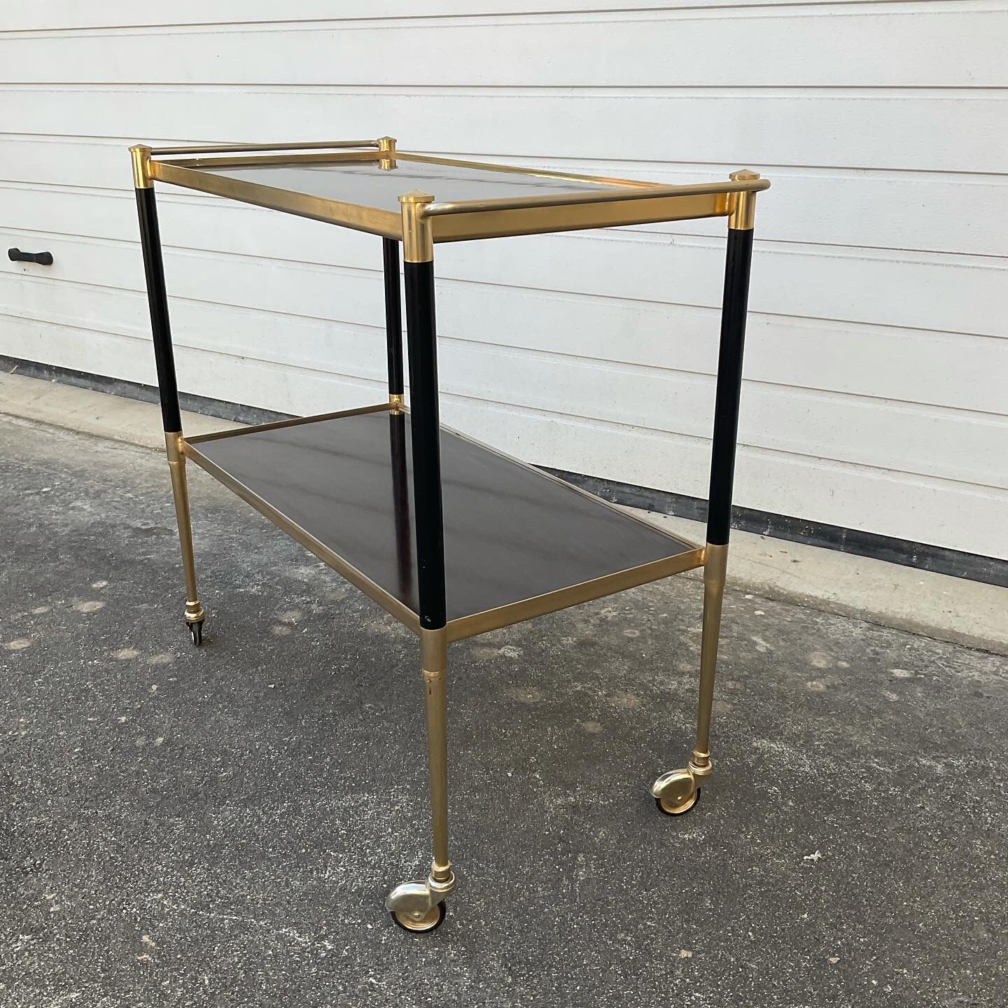 Golden vintage rolling table