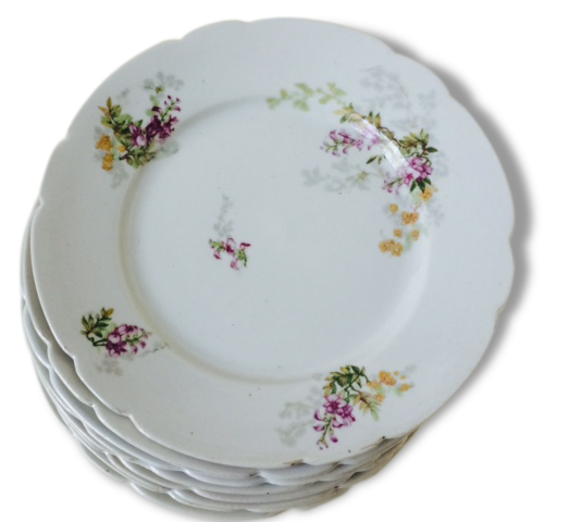 Series of eight porcelain dessert plates