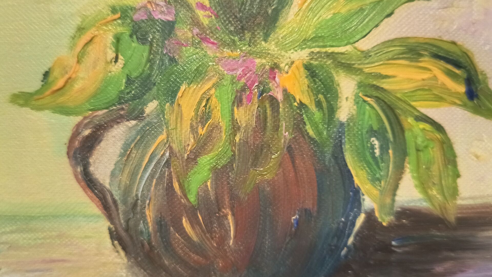 Tableau floral huile signé