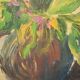Tableau floral huile signé