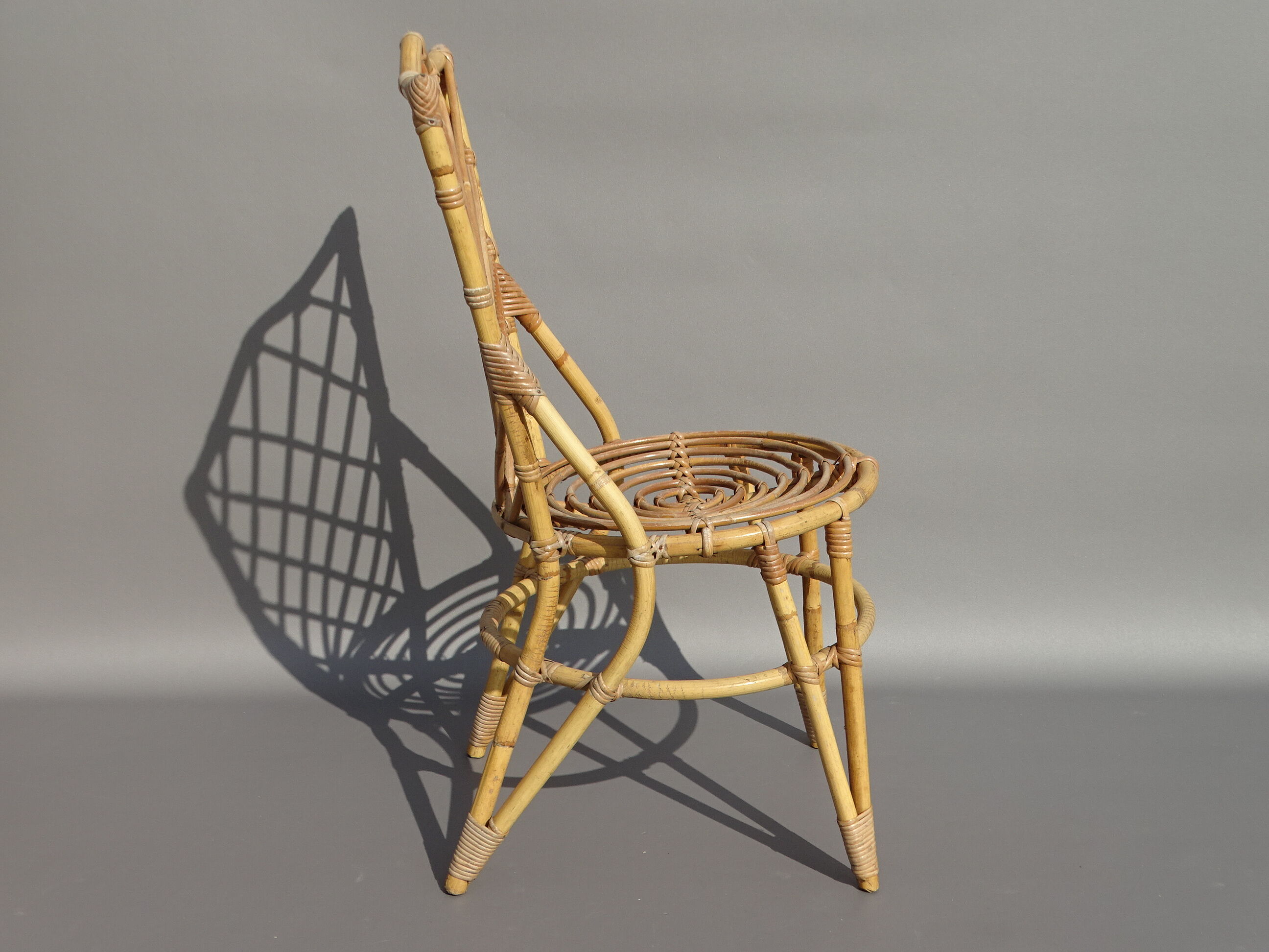 Set of 6 bamboo and rattan chairs