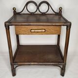 Rattan bedside table / End table 1970s