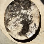 Très grand vide poche ou plat en bois pétrifié