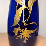 Vase Legras Cobalt gold painting
