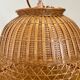 Vintage rattan pendant lamp copper electric frame