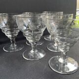6 water glasses – guilloche blown crystal