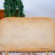 Oval coffee table in rattan and bamboo, double tops, 1960.