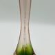 Paire de soliflores vintage en verre rose et vert